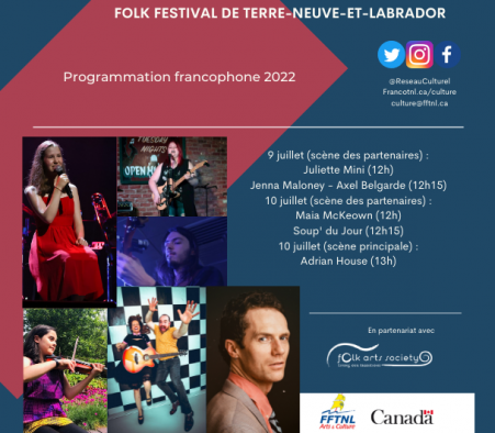 46th Folk Festival - July 2022 - Francophone program